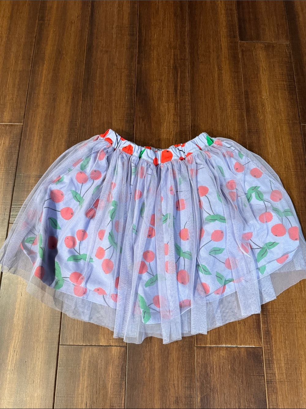 Hanna Andersson Lilac Tulle Skirt with Pink Cherry Print
